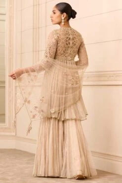 Tarun Tahiliani Champagne Gold Floral Embellished Sharara Set 9 Tarun Tahiliani Champagne Gold Floral Embellished Sharara Set -Deals Haute Togs Store 27042023tt01 4