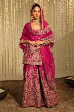 Sheetal Batra Mazneen Pink Floral Embellished Kurta Set