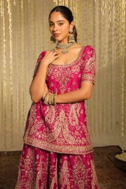 Sheetal Batra Mazneen Pink Floral Embellished Kurta Set -Deals Haute Togs Store 2712s23b31 4
