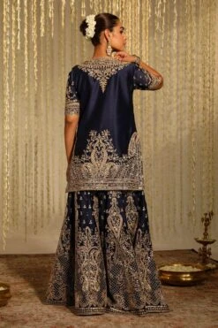 Sheetal Batra Aafiya Rich Blue Floral Embellished Kurta Set -Deals Haute Togs Store 2712s23b32 4