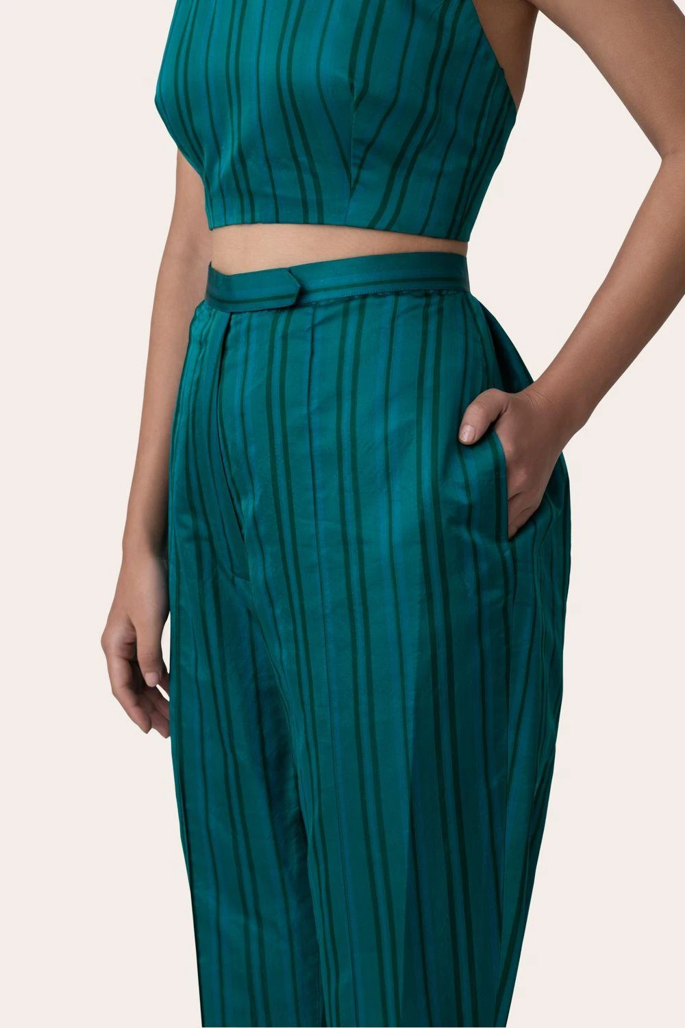 November Noon Bougainvillea Teal Trousers 5 November Noon Bougainvillea Teal Trousers - Image 3