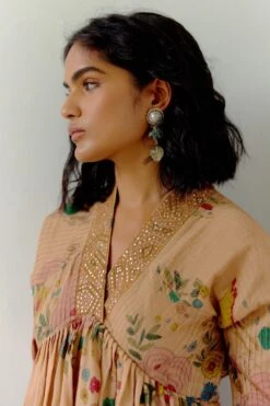 Archana Jaju Almond Handpainted Kalamkari Dress -Deals Haute Togs Store 27923aja2 4