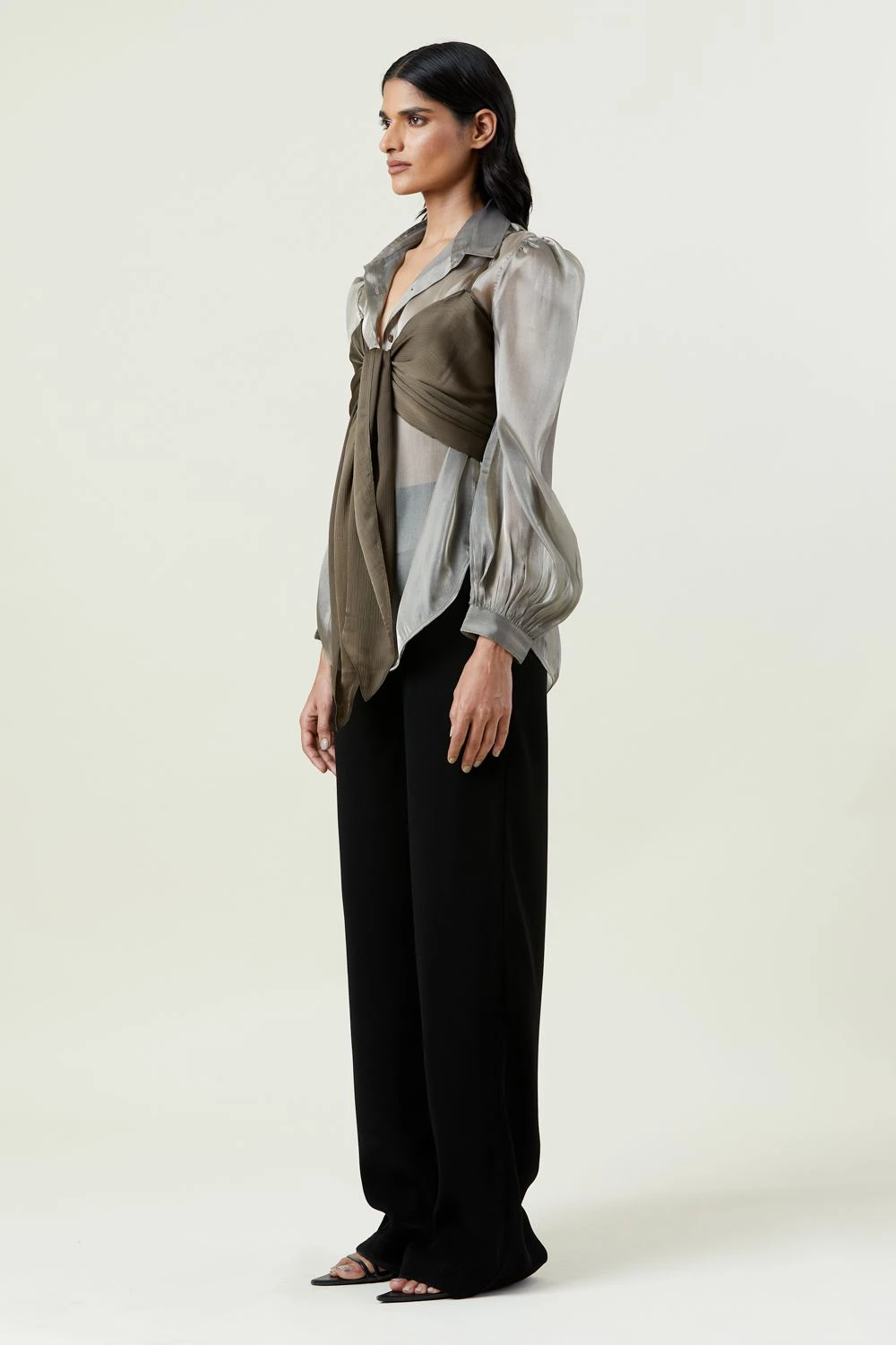 Kanika Goyal Label Solid Brown Tie-up Top 5 Kanika Goyal Label Solid Brown Tie-up Top - Image 3