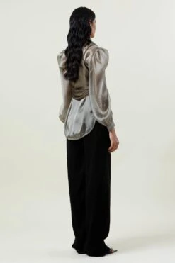 Kanika Goyal Label Solid Brown Tie-up Top 9 Kanika Goyal Label Solid Brown Tie-up Top -Deals Haute Togs Store 281123kgl12 4