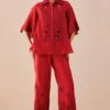Chandrima Red Poppy Applique Pants -Deals Haute Togs Store 2811cha13 1