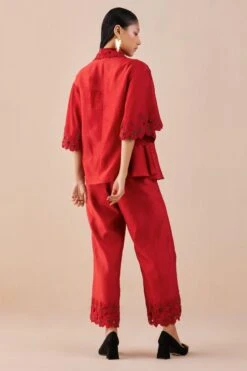 Chandrima Red Poppy Applique Pants -Deals Haute Togs Store 2811cha13 3