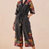 Chandrima Black Printed Embroidered Jumpsuit -Deals Haute Togs Store 2811cha28 1