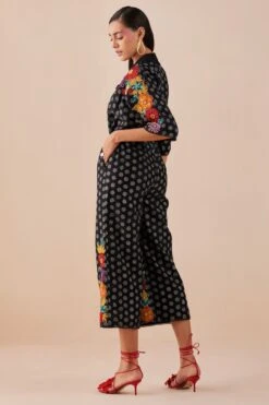 Chandrima Black Printed Embroidered Jumpsuit 9 Chandrima Black Printed Embroidered Jumpsuit -Deals Haute Togs Store 2811cha28 4