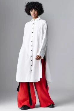 Chola White A-line Long Shirt
