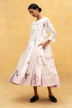 Injiri Off White Cotton Silk Dress -Deals Haute Togs Store 2812inj12 3 1