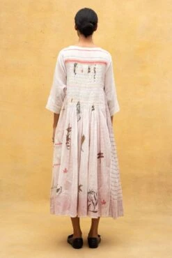 Injiri Off White Cotton Silk Dress -Deals Haute Togs Store 2812inj12 6 1