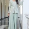 Devika Bhayana Mint Green Embroidered Peplum & Sharara Pants -Deals Haute Togs Store 281db7 1