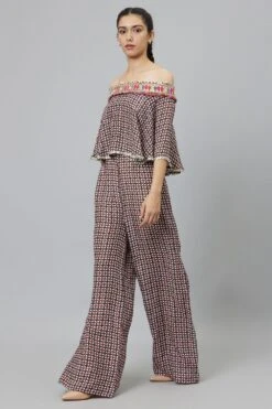 SVA Geometric Printed Cape Style Jumpsuit 9 SVA Geometric Printed Cape Style Jumpsuit -Deals Haute Togs Store 29523sva1 3