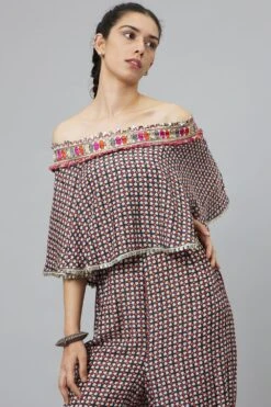 SVA Geometric Printed Cape Style Jumpsuit 10 SVA Geometric Printed Cape Style Jumpsuit -Deals Haute Togs Store 29523sva1 4