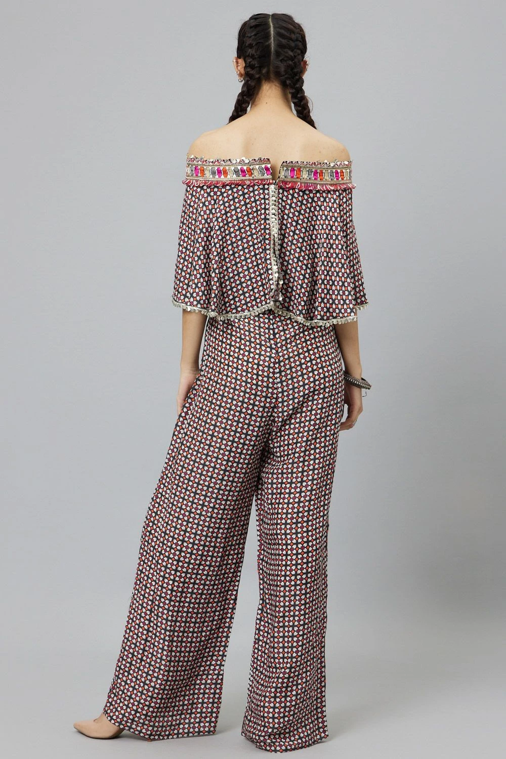 SVA Geometric Printed Cape Style Jumpsuit 7 SVA Geometric Printed Cape Style Jumpsuit - Image 5