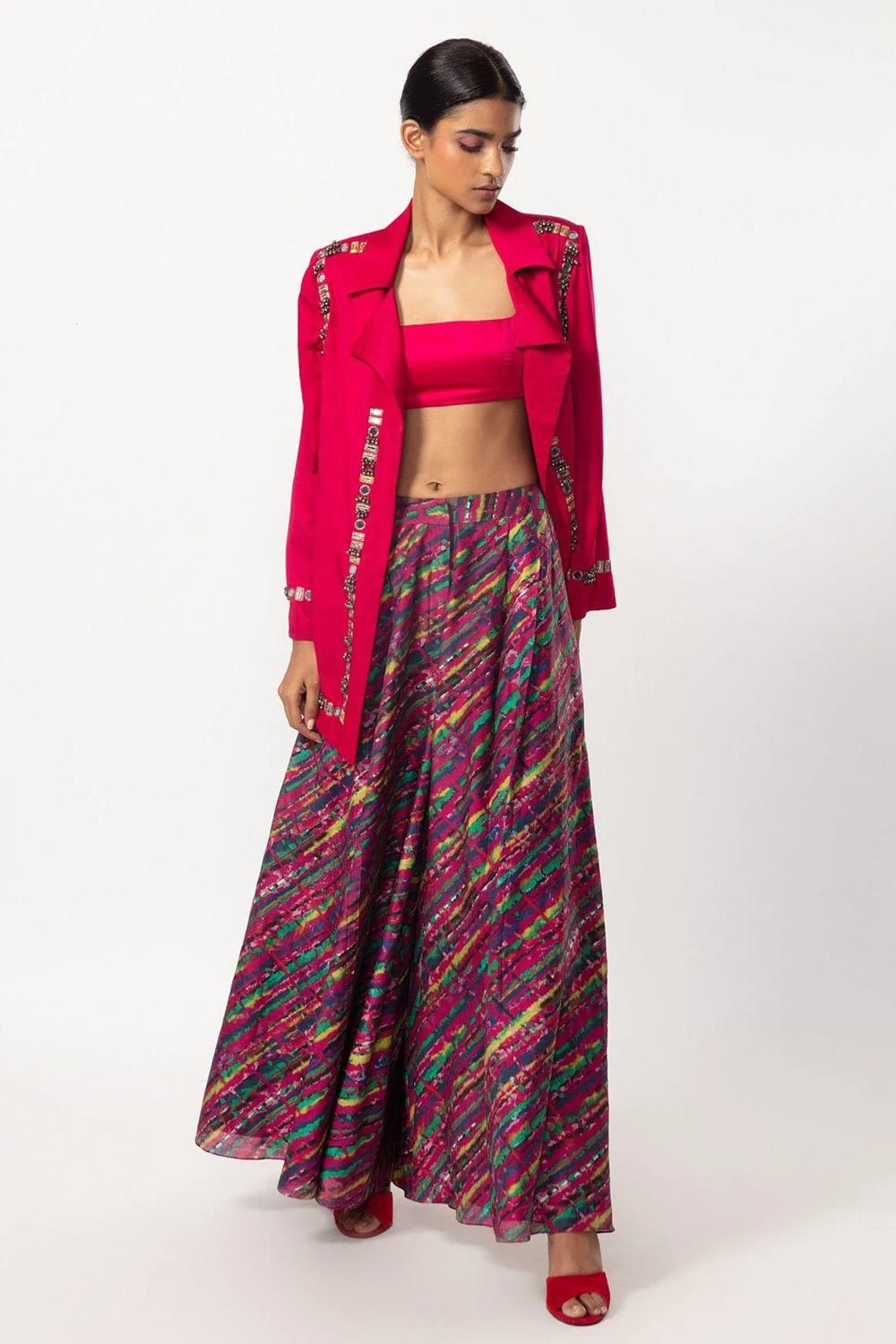 Saaksha & Kinni Purple Abstract Printed Palazzo Pants 3 Saaksha & Kinni Purple Abstract Printed Palazzo Pants