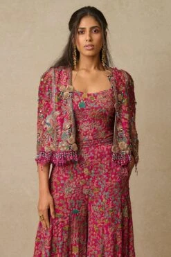 Tarun Tahiliani Pink Zardosi Embellished Gilet Set 10 Tarun Tahiliani Pink Zardosi Embellished Gilet Set -Deals Haute Togs Store 29823tt1 4