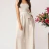 Payal Pratap Beige Linen Strappy Jumpsuit 1 Payal Pratap Beige Linen Strappy Jumpsuit -Deals Haute Togs Store 2ss 14 beige 1