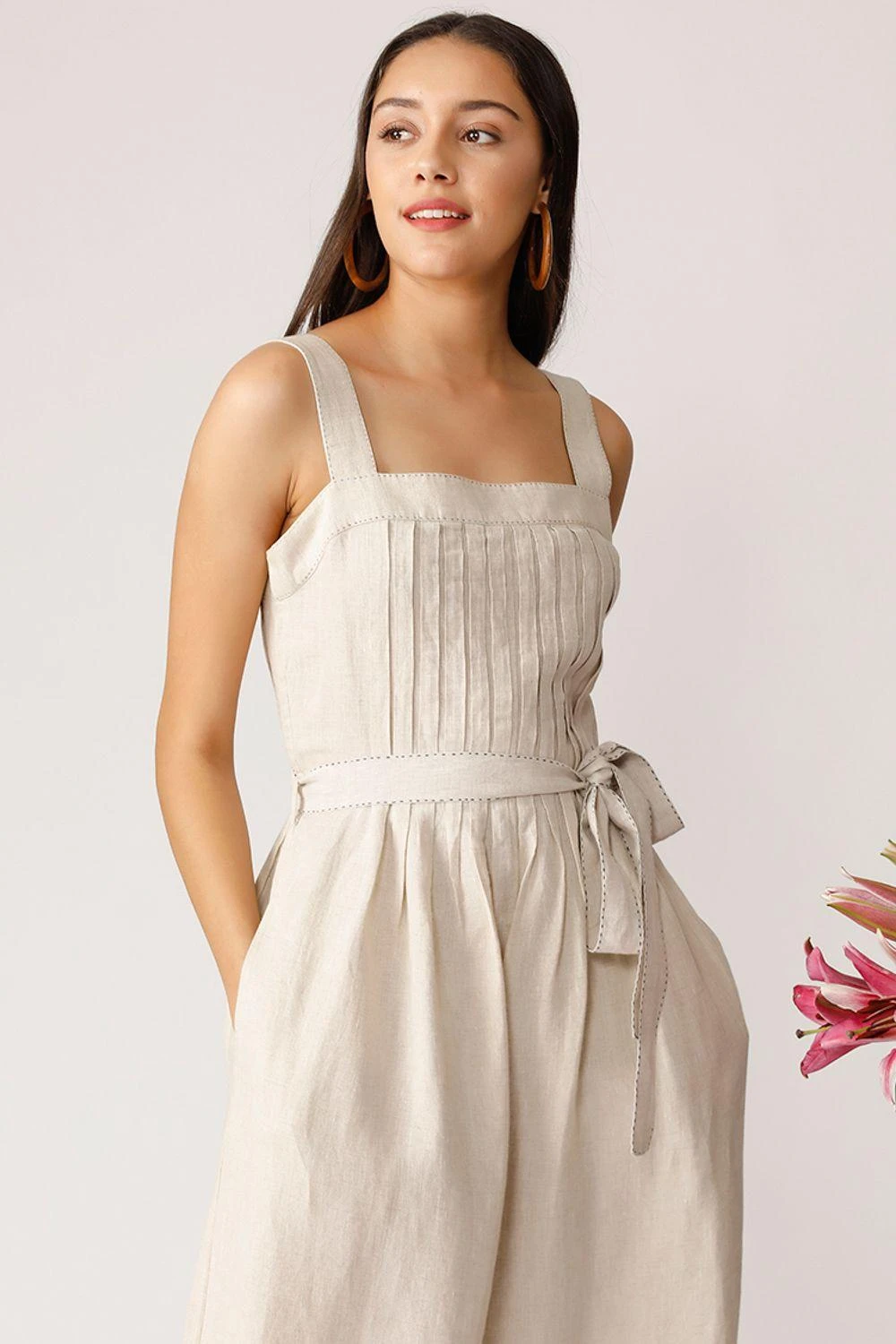 Payal Pratap Beige Linen Strappy Jumpsuit 5 Payal Pratap Beige Linen Strappy Jumpsuit - Image 3