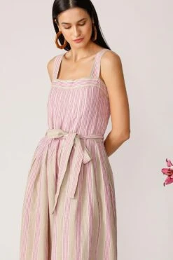 Payal Pratap Sleeveless Jumpsuit With Belt -Deals Haute Togs Store 2ss 48 beige pink 3