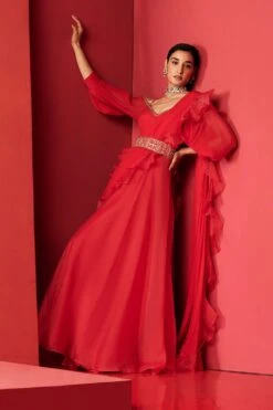 Ridhi Mehra Jaheem Jumpsuit With Dupatta & Belt