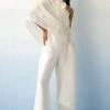 Richa Khemka White Sculptural Drape & Jumpsuit Set -Deals Haute Togs Store 30523rk10 1