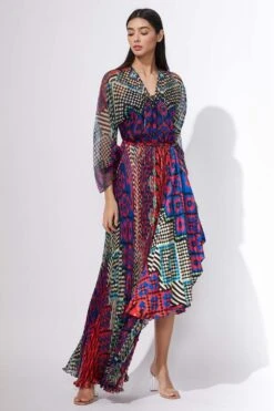 Saaksha & Kinni Asymmetric Pleated Dress