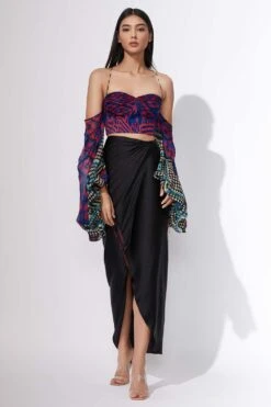 Saaksha & Kinni Ruched Asymmetric Pencil Skirt