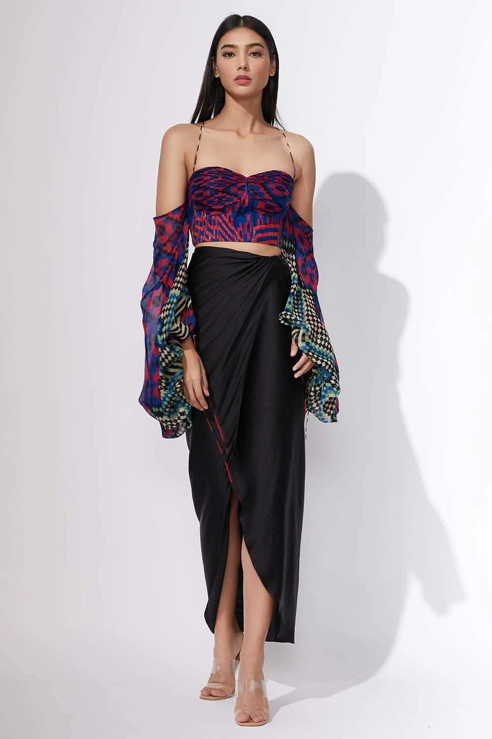 Saaksha & Kinni Ruched Asymmetric Pencil Skirt 3 Saaksha & Kinni Ruched Asymmetric Pencil Skirt