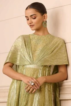 Tarun Tahiliani Sage Green Crystal Embellished Jumpsuit 8 Tarun Tahiliani Sage Green Crystal Embellished Jumpsuit -Deals Haute Togs Store 31323tt12 3