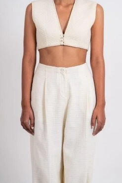 Ahmev Ivory Quilted Top -Deals Haute Togs Store 328313 4