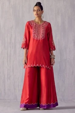 Amisha Kothari Red Zardosi Embellished Sharara Set -Deals Haute Togs Store 3723ak12 3