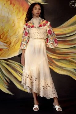 Chandrima Ivory Cutwork Skirt