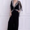 Dilnaz Black Draped Kaftan Jumsuit -Deals Haute Togs Store 39dil1 1