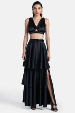 431-88 By Shweta Kapur Black Embroidered Blouse