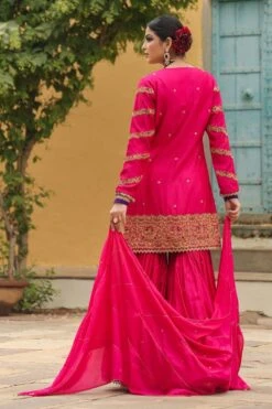 Niti Bothra Magenta Pink Bird Embroidered Sharara Set 11 Niti Bothra Magenta Pink Bird Embroidered Sharara Set -Deals Haute Togs Store 41223nb38 5