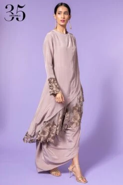 Aikeyah Grey Embroidered Layered Dress -Deals Haute Togs Store 42aik12 3