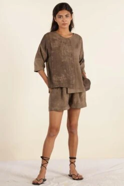 Urbania Hazelnut Silk Shorts