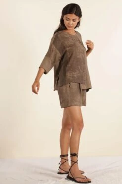Urbania Hazelnut Silk Shorts -Deals Haute Togs Store 4823ua18 3 1