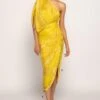 Saaksha & Kinni Yellow Bandhani Printed Micro Pleated Dress -Deals Haute Togs Store 4923sk22 1