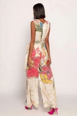 Saaksha & Kinni Ivory Periwinkle Bandhani Printed Jumpsuit -Deals Haute Togs Store 4923sk67 2