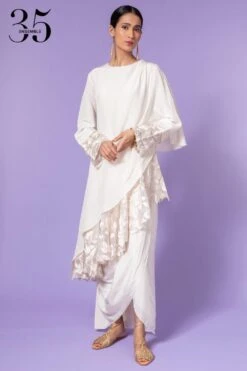 Aikeyah White Embroidered Layered Dress -Deals Haute Togs Store 511ak06 4