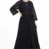 Three Black Lace Wrap Dress With Scarf -Deals Haute Togs Store 53thw17 1