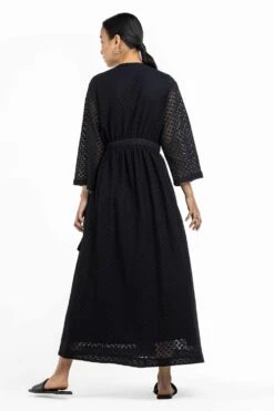 Three Black Lace Wrap Dress With Scarf -Deals Haute Togs Store 53thw17 4