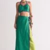 Ikai Lime Green Colour Block Wrap Skirt -Deals Haute Togs Store 5823iai22 1