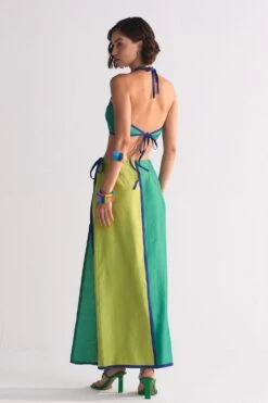 Ikai Lime Green Colour Block Wrap Skirt -Deals Haute Togs Store 5823iai22 4