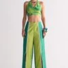 Ikai Green Applique Elasticated Straight Pants -Deals Haute Togs Store 5823iai24 1