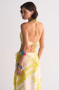 Ikai Ivory & Yellow Diagonal-dyed Bralette -Deals Haute Togs Store 5823iai48 3