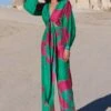 Twinkle Hanspal Green & Fuchsia Bonsai Printed Jumpsuit -Deals Haute Togs Store 611th20 1