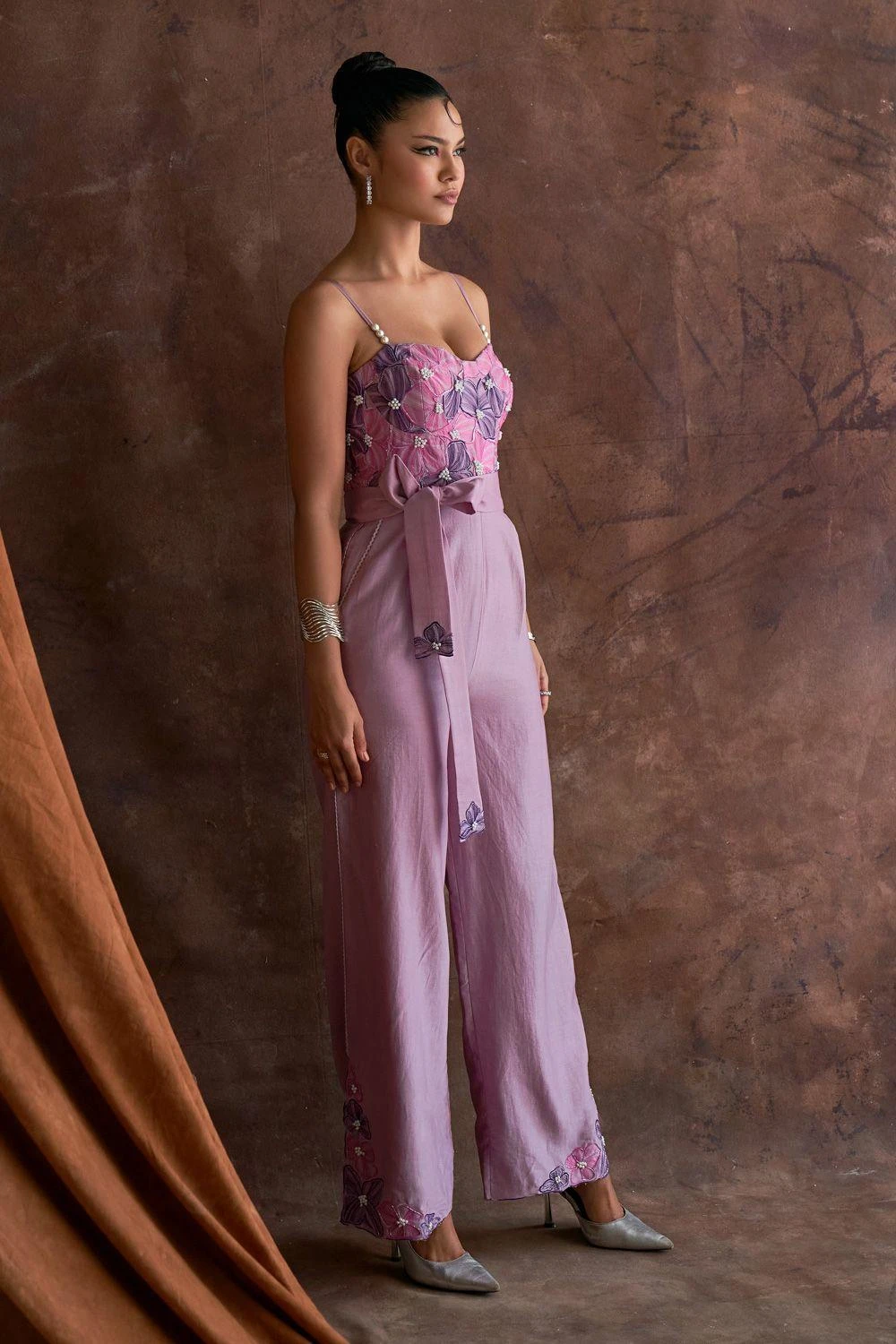 Sakshi Khetterpal Blooming Cerulean Chanderi Corset Jumpsuit 4 Sakshi Khetterpal Blooming Cerulean Chanderi Corset Jumpsuit - Image 2